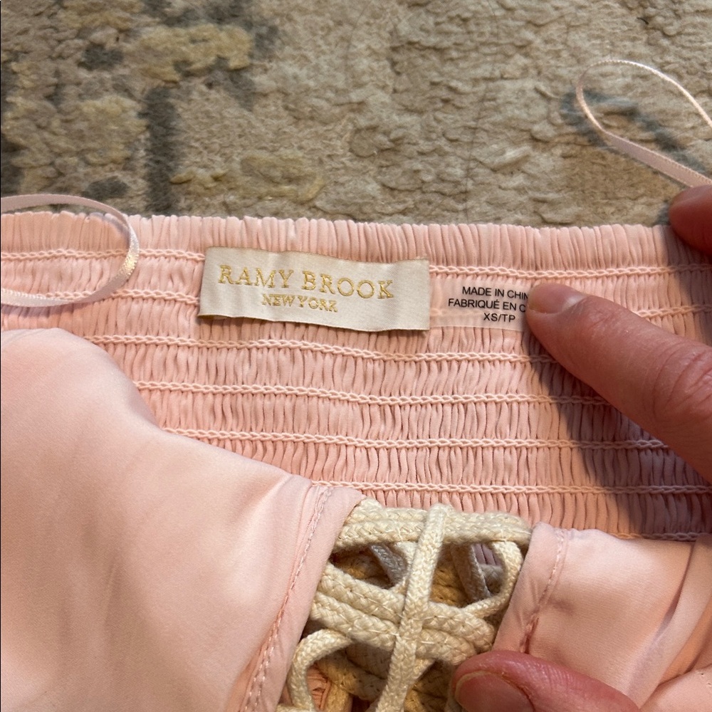Ramy Brook Pink Strapless Ruffled Top - Picture 2 of 3